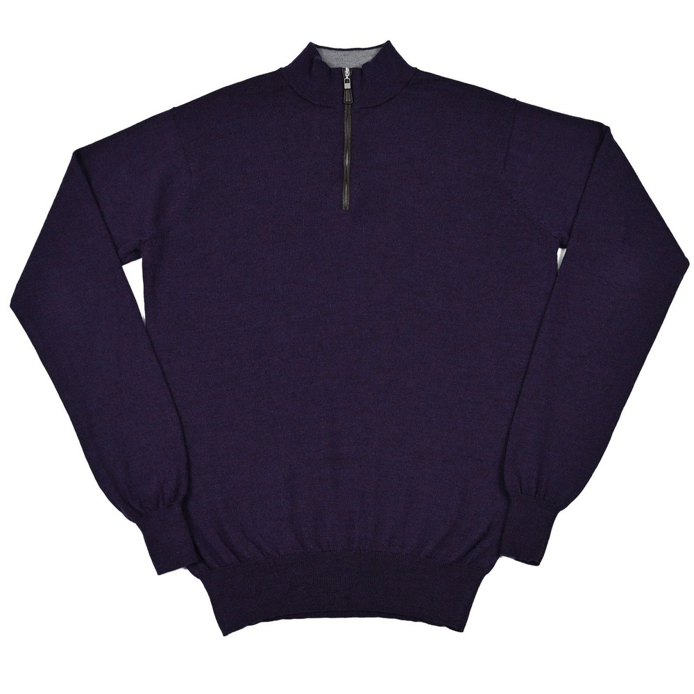 Peter Millar Men's Quarter-Zip Sweater in Deep Purple